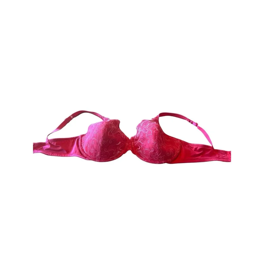 Playtex Secrets Red Lace Embroidered Underwire Bra Size 42DD Adjustable Straps‎